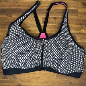 Victoria's Secret VSX Knockout Front-Close Sports Bra In Black and Pink, 36B